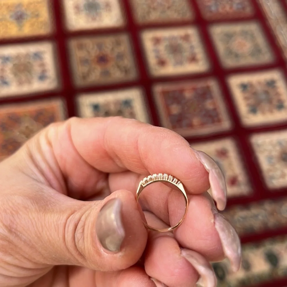 tiny 14k Yellow gold Children CZ Pinky Ring